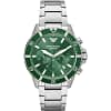 Emporio Armani Men’s Quartz Silver Stainless Steel Green Dial Watch 43mm AR11500