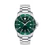 Movado 800 Series Silver Stainless Steel Green Dial Quartz Men's Watch 40mm 2600136