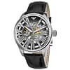 Emporio Armani Men's Skeleton Meccanico Automatic Black Strap Watch 45mm AR4629