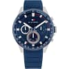 Tommy Hilfiger Men's Stainless Steel Quartz Max Blue Dial Watch with Silicone Strap 45mm 1791970