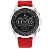 Tommy Hilfiger Men’s Quartz Red Silicone Strap Grey Dial Watch 50mm 1710490