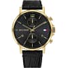 Tommy Hilfiger Men’s Quartz Leather Strap Black Dial Watch 44mm 1710417