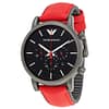 Emporio Armani Men’s Quartz Leather Strap Black Dial Watch 46mm AR1971