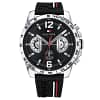 Tommy Hilfiger Men’s Quartz Silicone Strap Black Dial Watch 46mm 1791473
