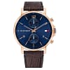 Tommy Hilfiger Men’s Quartz Leather Strap Blue Dial 44mm Watch 1710418