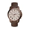 Fossil Men’s Quartz Leather Strap White Dial 44mm Watch FS5344