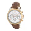 Fossil Men’s Chronograph Quartz Leather Strap Off-White Dial 40mm Watch BQ1485
