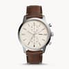 Fossil Men’s Chronograph Quartz Leather Strap Cream Dial 44mm Watch FS5350