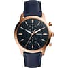 Fossil Men’s Chronograph Quartz Blue Leather Strap Blue Dial 44mm Watch FS5436