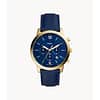 Fossil Men’s Chronograph Quartz Leather Strap Blue Dial 44mm Watch FS5790