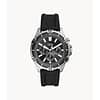 Fossil Men’s Chronograph Quartz Silicone Strap Black Dial 44mm Watch FS5624