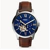 Fossil Men’s Automatic Leather Strap Blue Dial 44mm Watch ME3110