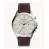 Fossil Men’s Chronograph Quartz Leather Strap Beige Dial 46mm Watch FS5696