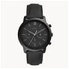 Fossil Men’s Chronograph Quartz Leather Strap Black Dial 44mm Watch FS5503