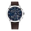 Tommy Hilfiger Men’s Quartz Brown Leather Strap Blue Dial 44mm Watch 1710476