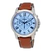 Fossil Men’s Chronograph Quartz Leather Strap Silver Dial 44mm Watch FS5184