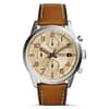 Fossil Men’s Quartz Brown Leather Strap Beige Dial 44mm Watch FS5140