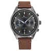 Tommy Hilfiger Men’s Quartz Brown Leather Strap Grey Dial 44mm Watch 1791730