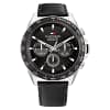 Tommy Hilfiger Men’s Quartz Black Leather Strap Black Dial 46mm Watch 1791964