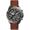 Fossil Men’s Quartz Brown Leather Strap Grey Dial 44mm Watch FS5855