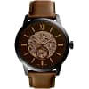 Fossil Men’s Automatic Brown Leather Strap Black Dial 48mm Watch ME3155