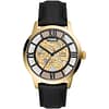 Fossil Men’s Automatic Black Leather Strap Black Skeleton Dial 44mm Watch ME3210