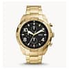 Fossil Men’s Quartz Gold Stainless Steel Black Dial 50mm Watch FS5877