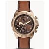 Fossil Men’s Chronograph Quartz Brown Leather Strap Brown Dial 44mm Watch FS5857