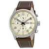 Fossil Men’s Chronograph Quartz Leather Strap Off-White Dial 44mm Watch FS5138