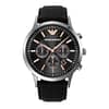 Emporio Armani Men’s Quartz Black Leather Strap Black Dial 43mm Watch AR11431