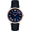 Emporio Armani Men’s Quartz Dark Blue Leather Strap Blue Dial 43mm Watch AR11188