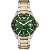 Emporio Armani Men’s Quartz Two-tone Stainless Steel Green Dial 42mm Watch AR80063