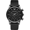 Emporio Armani Men’s Quartz Black Leather Strap Black Dial 41mm Watch AR1737