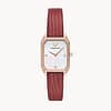Emporio Armani Women’s Quartz Red Leather Strap Mother Of Pearl Dial 24mm Watch AR11467