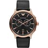 Emporio Armani Men’s Quartz Leather Strap Black Dial 43mm Watch AR1792