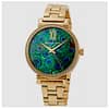 Michael Kors Women’s Quartz Gold Stainless Steel Blue Peacock Motif Dial 36mm Watch MK3946