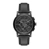 Burberry Men’s Swiss Made Leather Strap Dark Grey Check Stamped Dial 42mm Watch BU9364