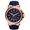 Michael Kors Men’s Chronograph Silicone Strap Blue Dial 49mm Watch MK8295