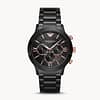 Emporio Armani Men’s Chronograph Stainless Steel Black Dial 43mm Watch AR70006