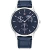 Tommy Hilfiger Men’s Quartz Leather Strap Blue Dial 44mm Watch 1710387