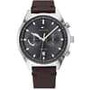Tommy Hilfiger Men’s Quartz Leather Strap Grey Dial 44mm Watch 1791729