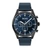 Hugo Boss Men’s Quartz Leather Strap Blue Dial 44mm Watch 1513711