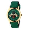 Gucci Unisex Swiss Made Quartz Leather Strap Green Dial 38mm Watch YA1264065