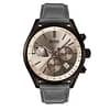 Hugo Boss Men’s Quartz Grey Leather Strap Gold Dial 44mm Watch 1513603