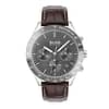 Hugo Boss Men’s Quartz Brown Leather Strap Grey Dial 42mm Watch 1513598