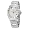 Gucci Men’s Swiss Made Quartz Silver Stainless Steel Silver Patterned Dial 38mm Watch YA126404