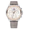 Tommy Hilfiger Women’s Quartz Grey Leather Strap Silver Dial 39mm Watch 1781980