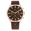 Tommy Hilfiger Men’s Quartz Brown Leather Strap Brown Dial 44mm Watch 1710497