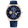 Tommy Hilfiger Men’s Quartz Blue Leather Strap Blue Dial 44mm Watch 1710503