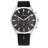 Tommy Hilfiger Men’s Quartz Black Leather Strap Grey Dial 44mm Watch 1710495
